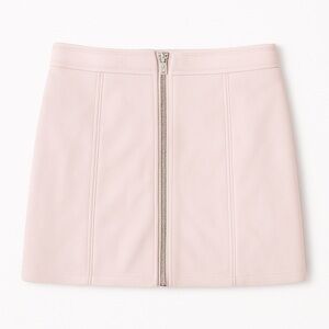 Forever 21 • Pale Pink Faux Suede Zip-Front Mini Skirt • Size S